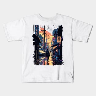 Japanese Street Cyberpunk Tokyo Streetwear Kids T-Shirt